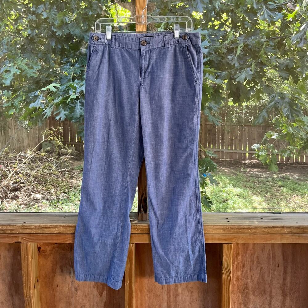 Banana Republic Women's Slate Blue Cotton Chino Pants Size 4